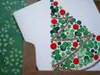 Red Christmas Trees Hand Glittered Holiday Card by jellybeans