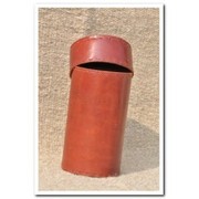 Jawaja Cylindrical Box With Lid, Dayed Leather With Lining