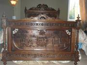 1900 Hand Carved French Renaissance Bedroom Suite